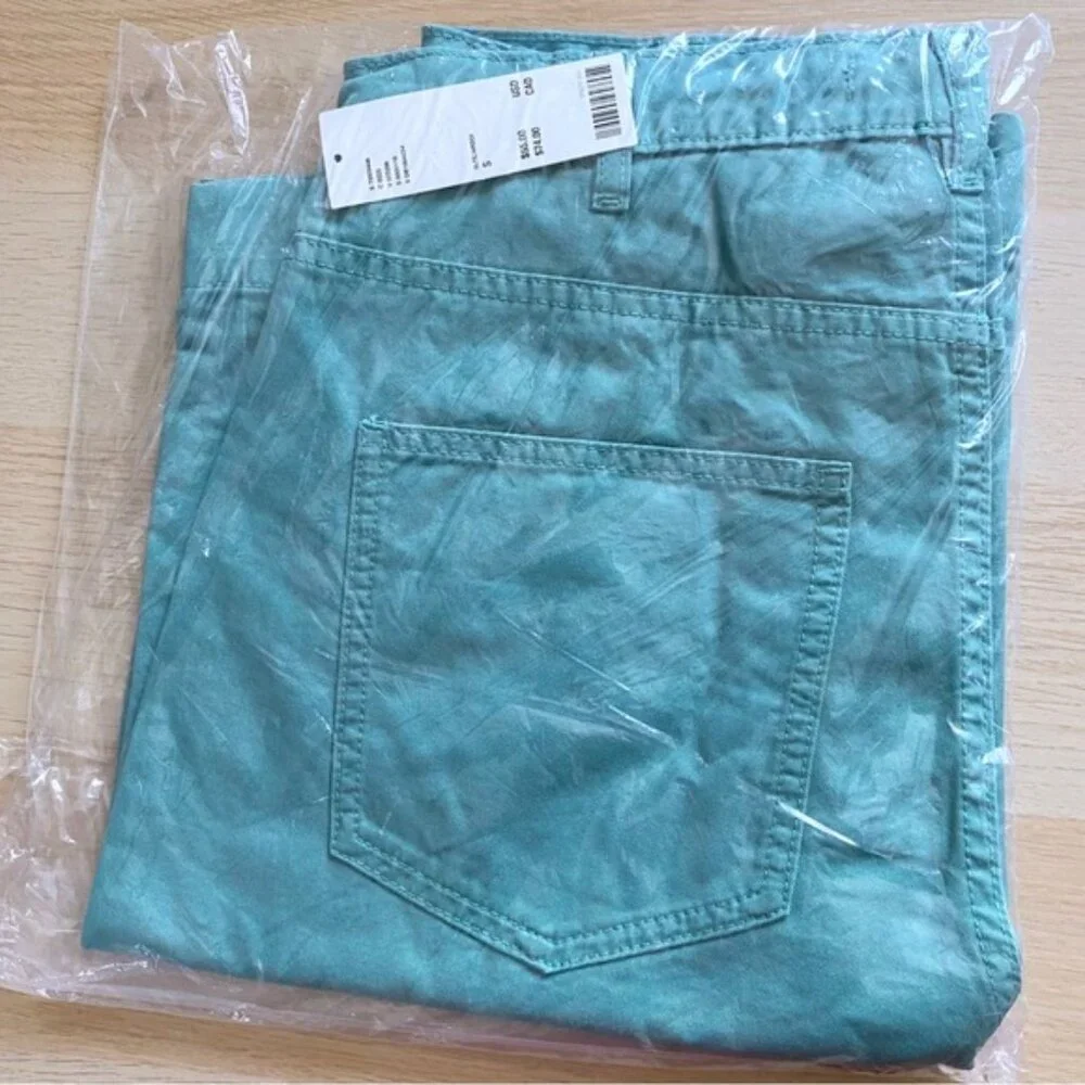 Urban Outfitters Washed Oversized Fit Chino Short New Slate Aqua Turquoise Small